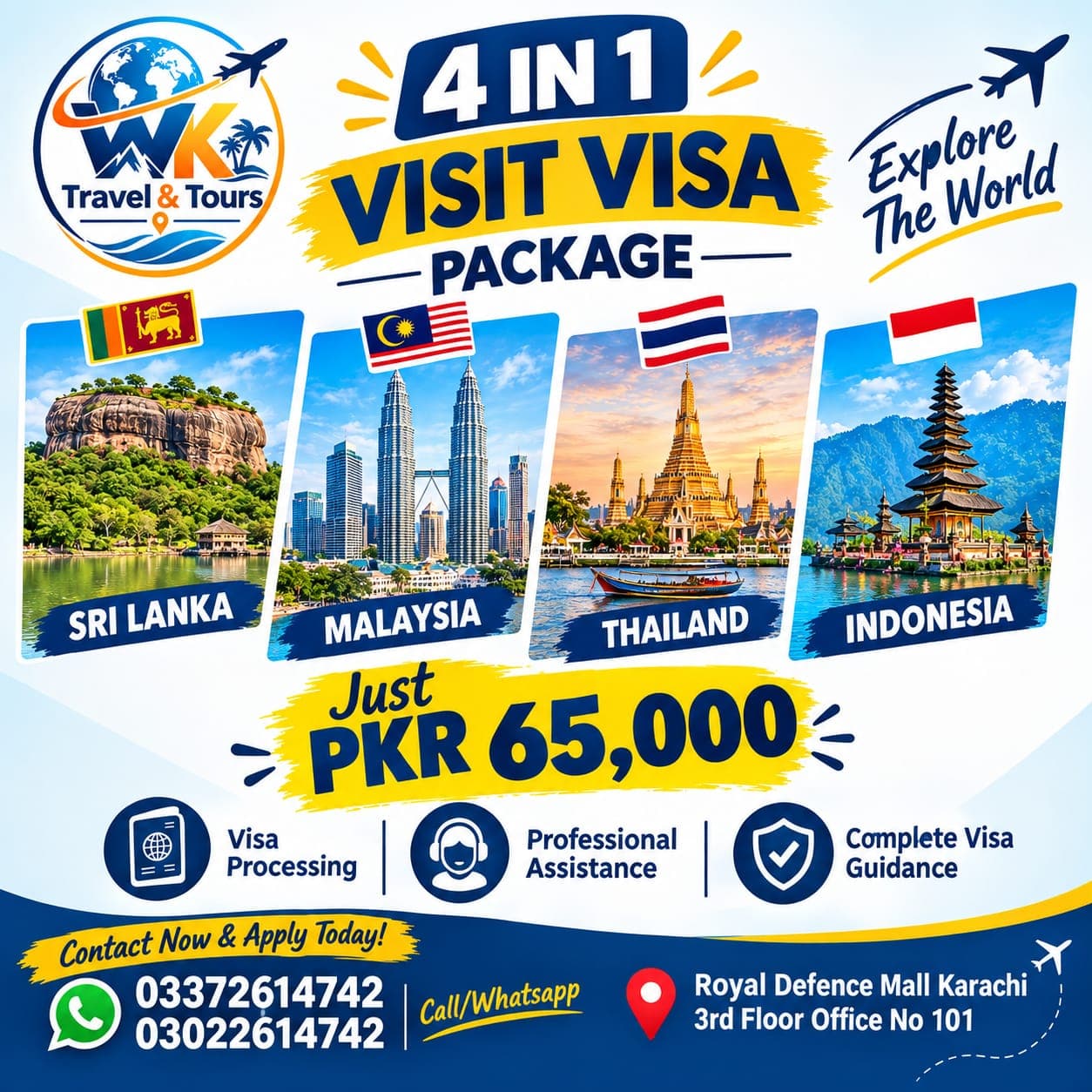4-in-1 Visit Visa Package (Sri Lanka, Malaysia, Thailand, Indonesia)